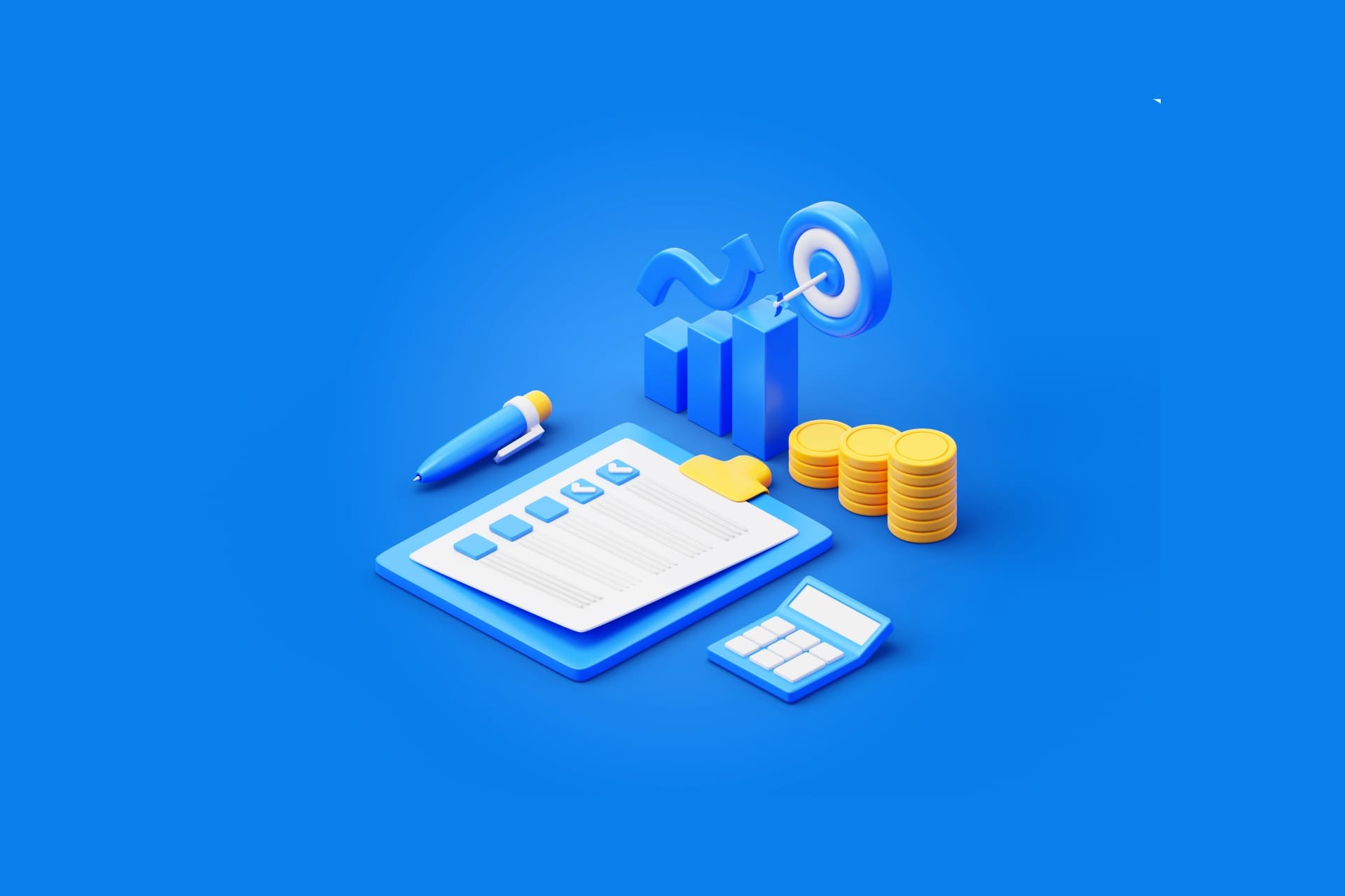 financial_management_tax_checklist_calculate_chart_money_3d_illustration